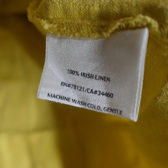 Eileen Fisher Womens Dress Small Yellow Solid 100% Linen Sleeveless A-Line - Picture 6 of 10
